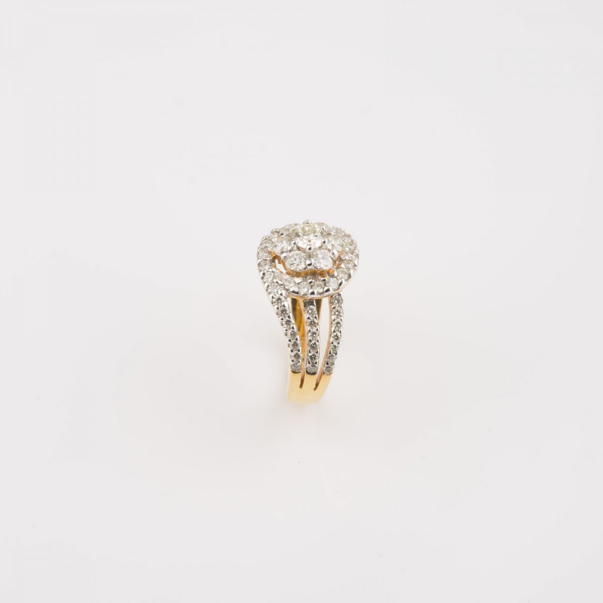 Diamond Cluster Gold Ring - Image 3