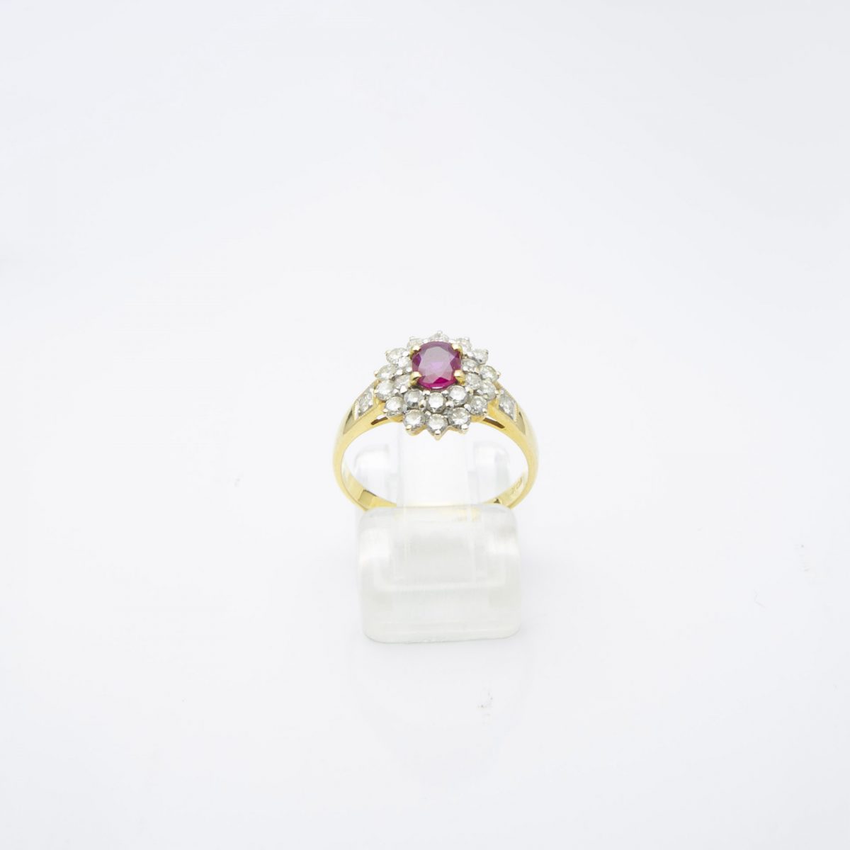 Gold Diamonds Ring with Red Stone - Image 8