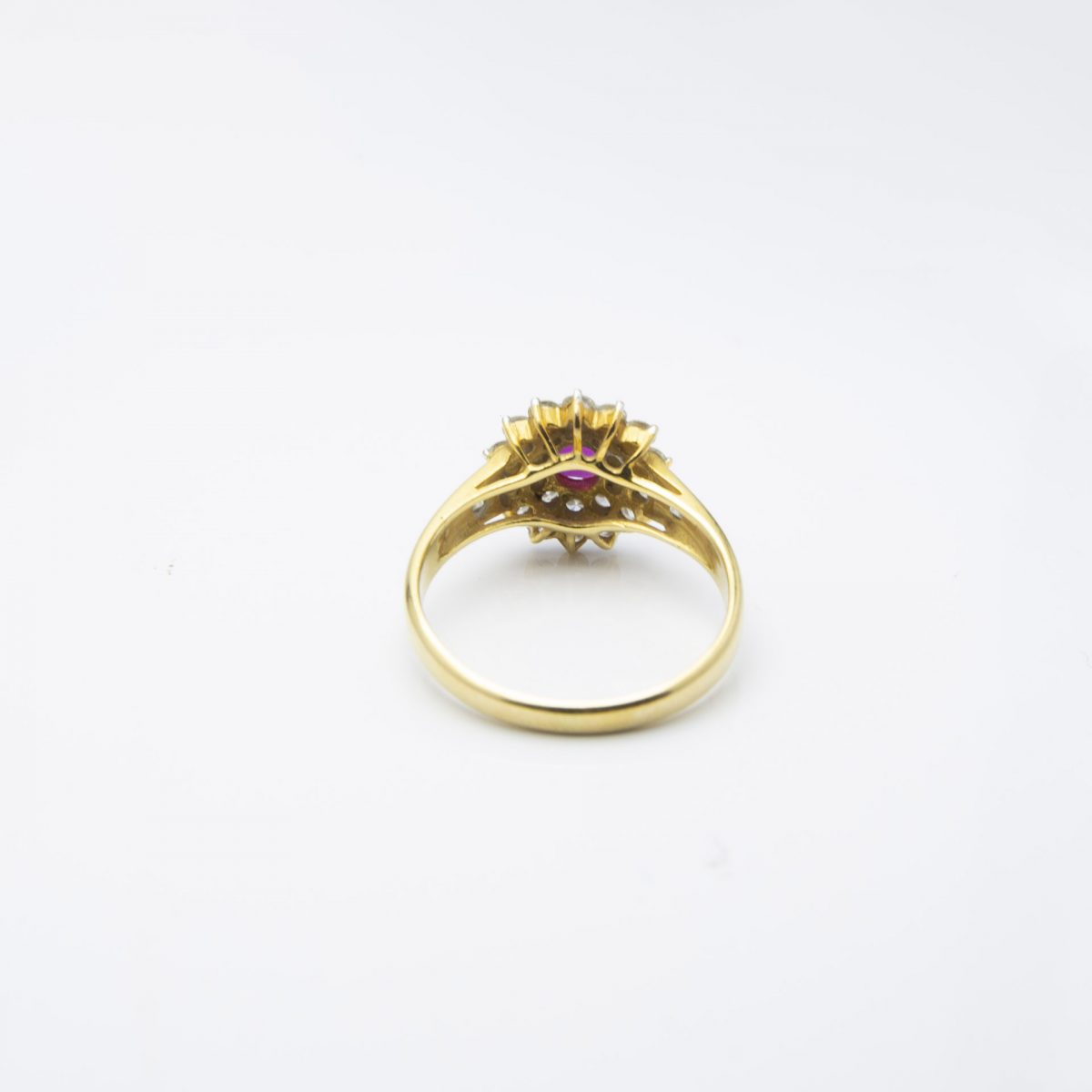 Gold Diamonds Ring with Red Stone - Image 9