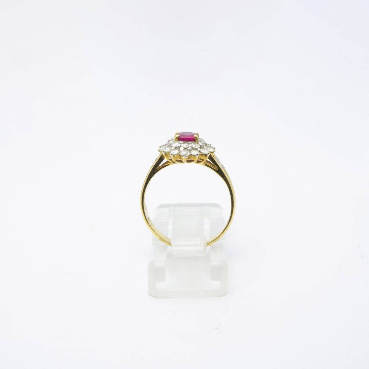 Gold Diamonds Ring with Red Stone - Image 5