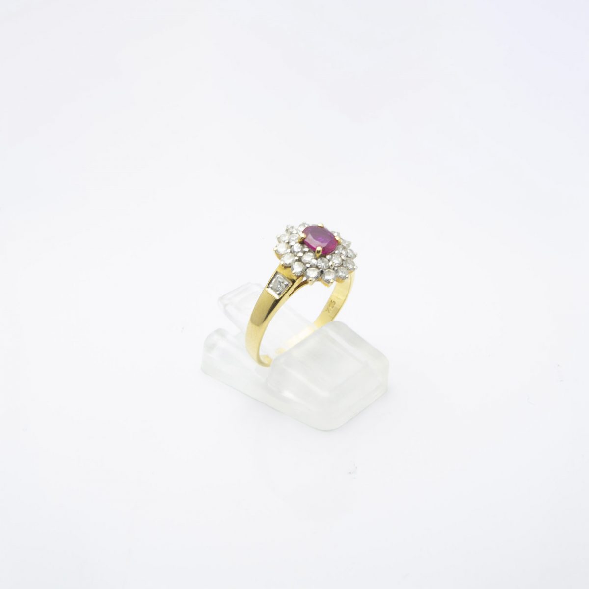 Gold Diamonds Ring with Red Stone - Image 7