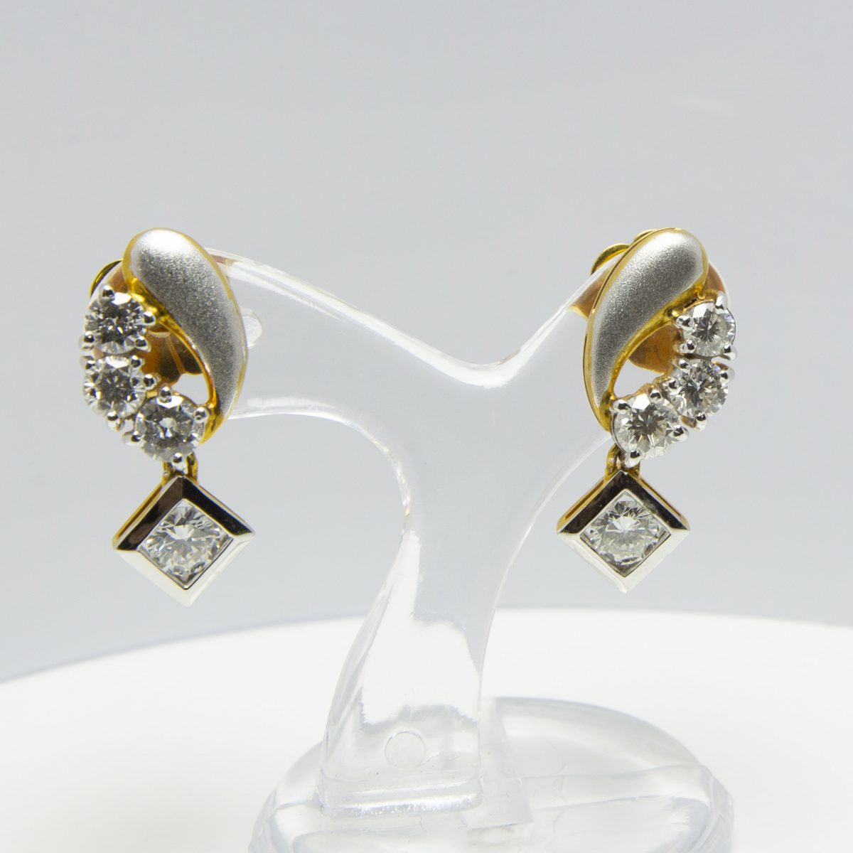 Gold and Diamond Earrings - Image 7