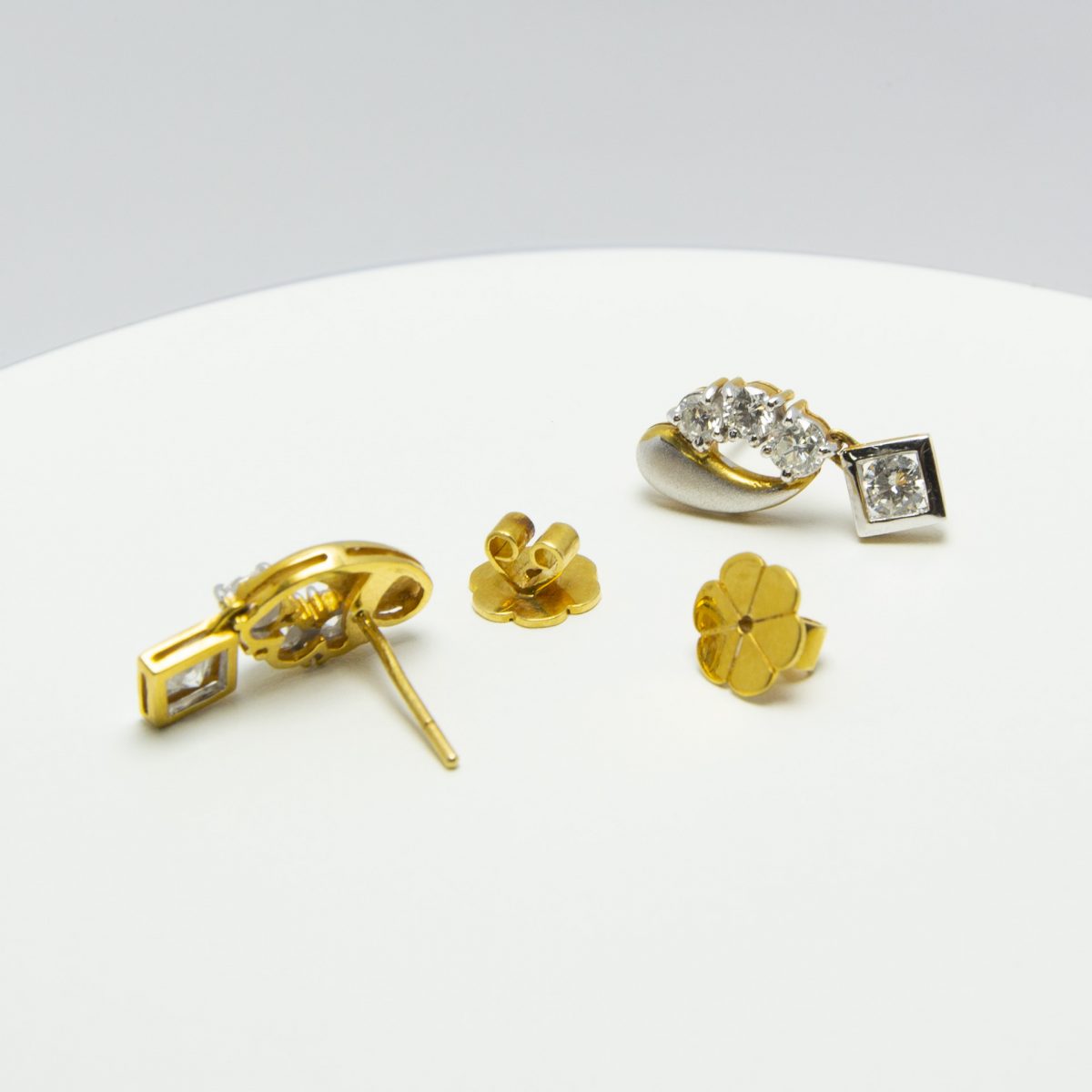 Gold and Diamond Earrings - Image 8