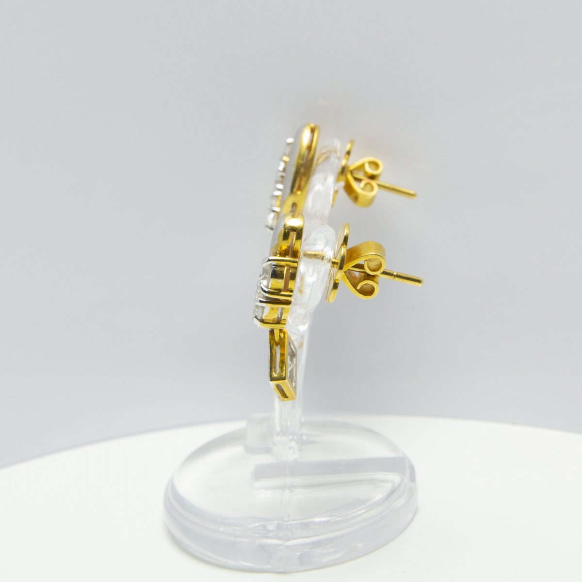 Gold and Diamond Earrings - Image 2