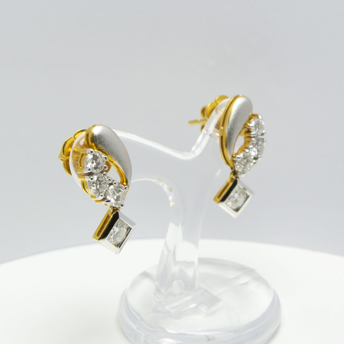 Gold and Diamond Earrings - Image 6