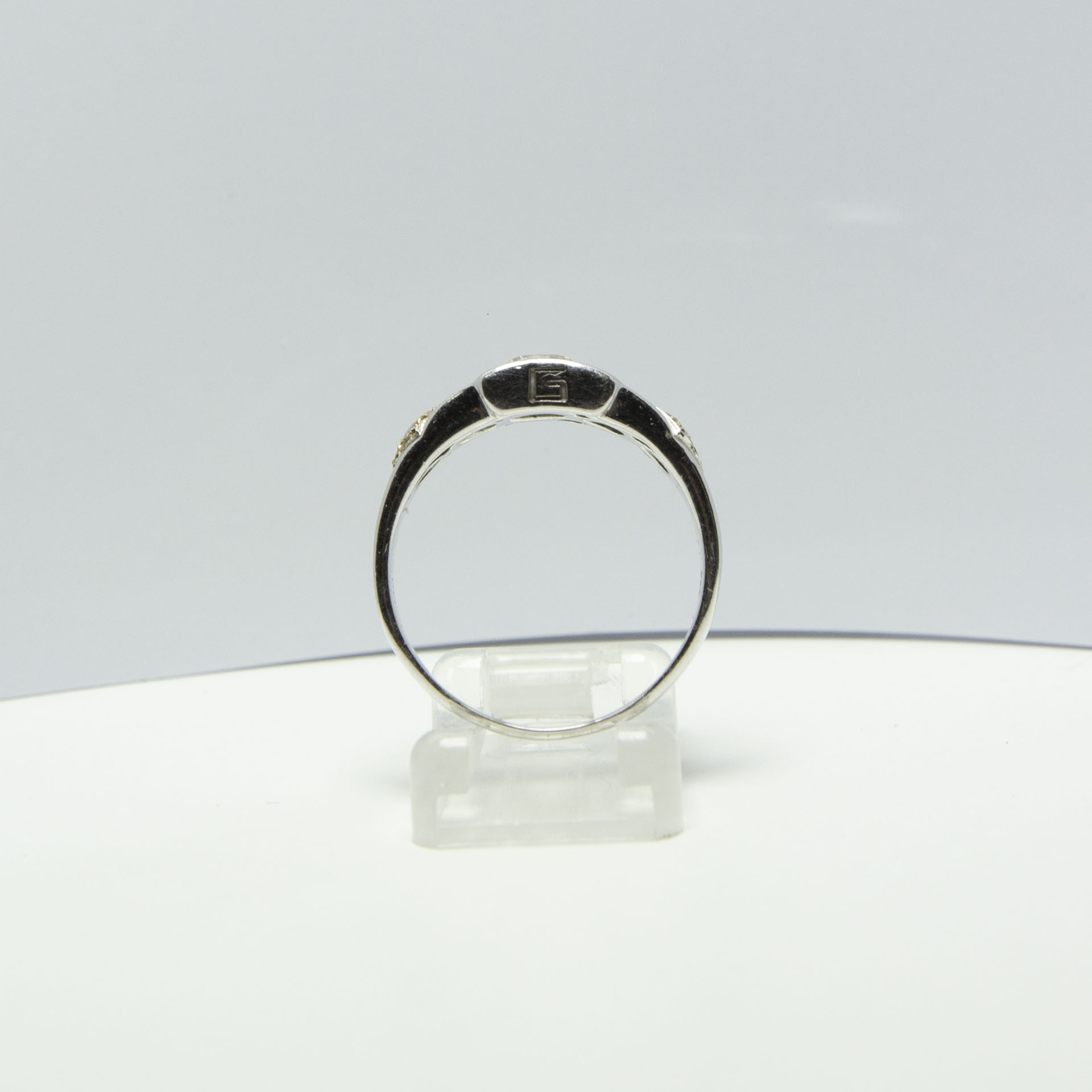 แหวนทองคำขาว 14K ประดับเพชร - Image 5