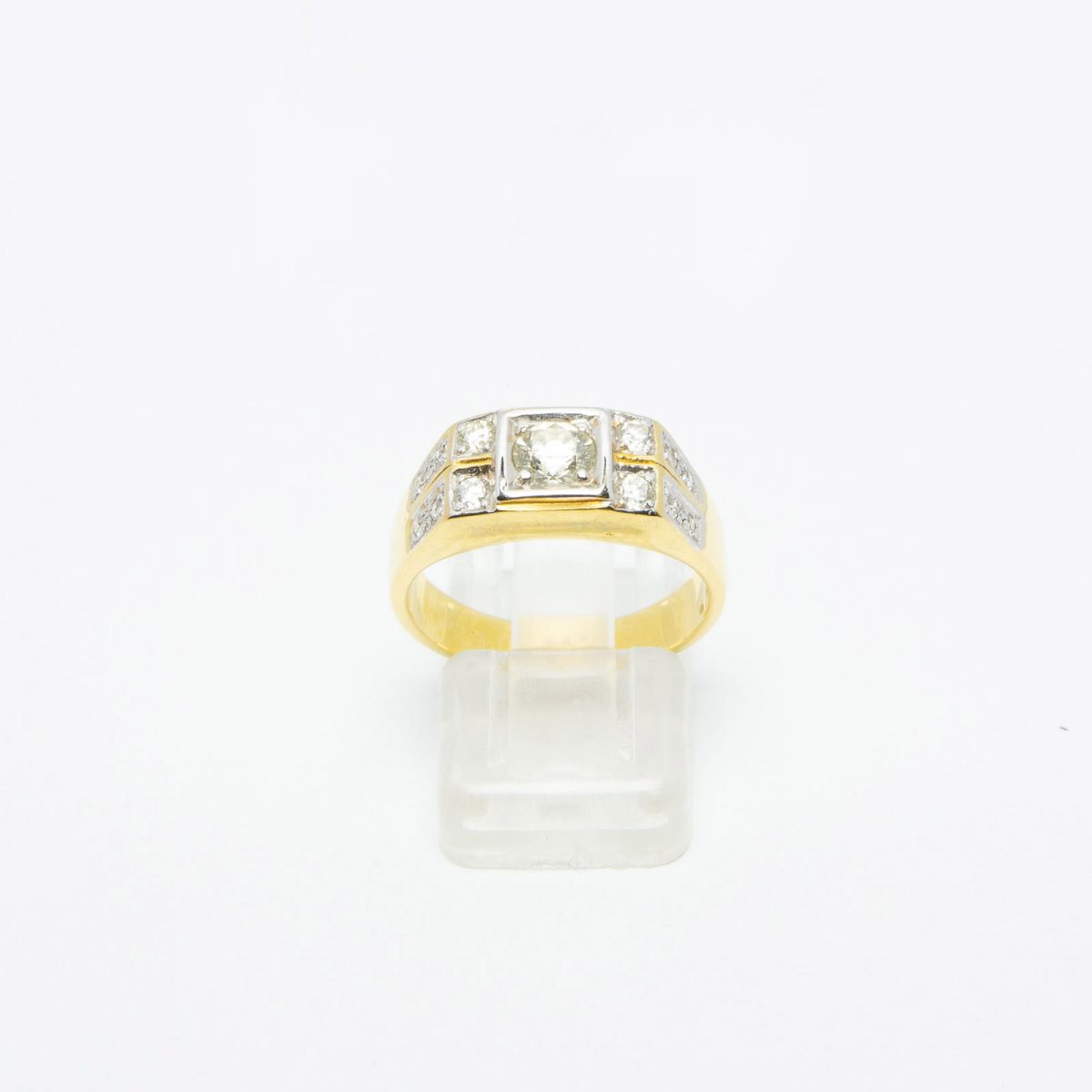 Men's Gold Ring with Diamonds - Image 2