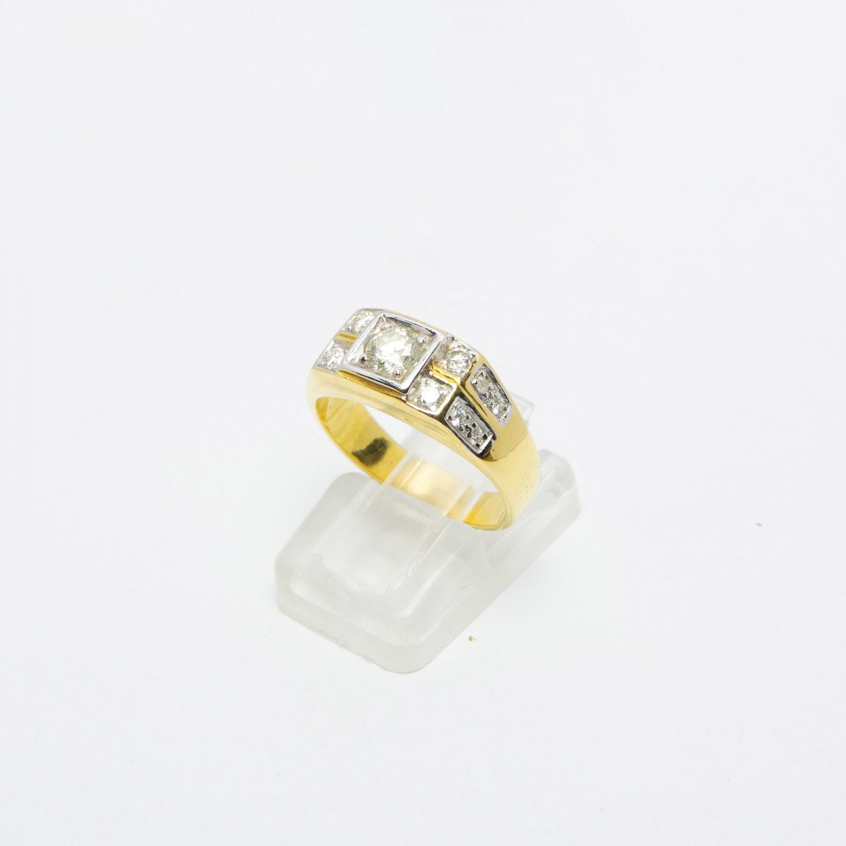 Men's Gold Ring with Diamonds